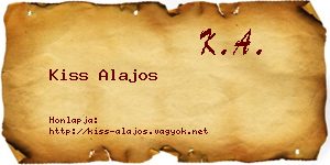 Kiss Alajos névjegykártya